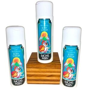 VTG Rachel Perry Spearmint Leaf Revitalizing Lotion Pop Art Label (3) 8oz ea NOS